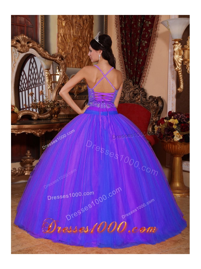 Ball Gown Apaghetti Straps Beading Quinceanera Dress