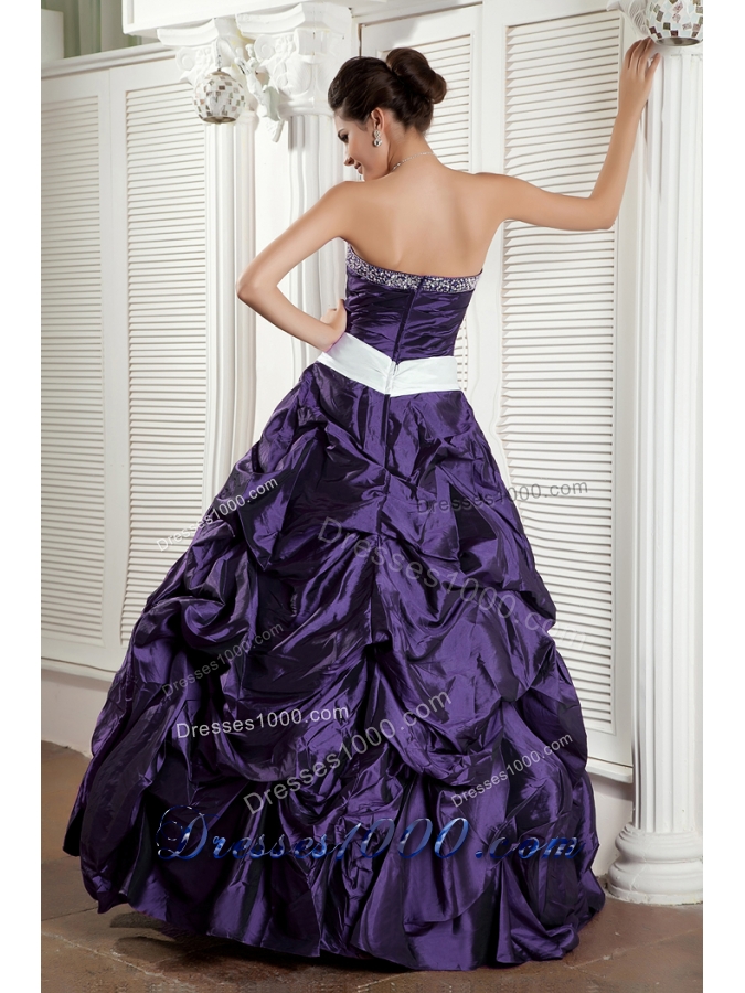 Purple Ball Gown Sweetheart Sash Sweet Sixteen Quinceanera Dresses