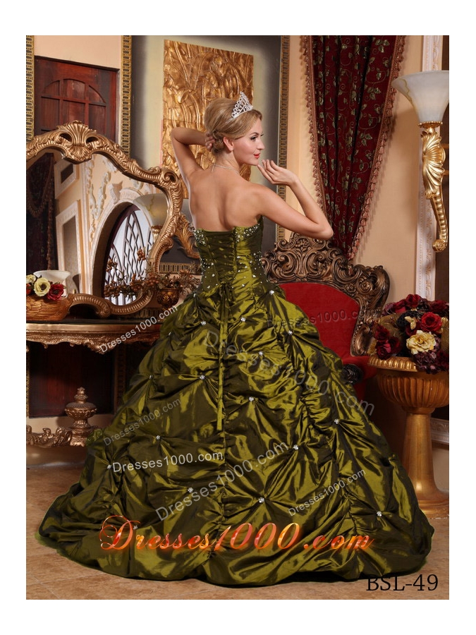 Princess Strapless Sweet 16 Dresses with Beading and Pick-ups