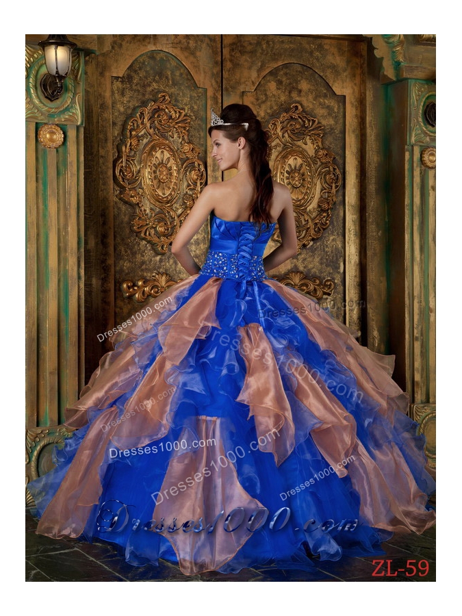 Beautiful Puffy Strapless Beading and Ruffles Quinceanera Dresses for 2014