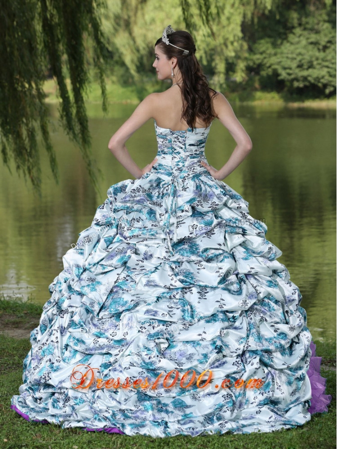 Colorful Beading Ruffles 2014 Quinceanera Dresses with Brush Train