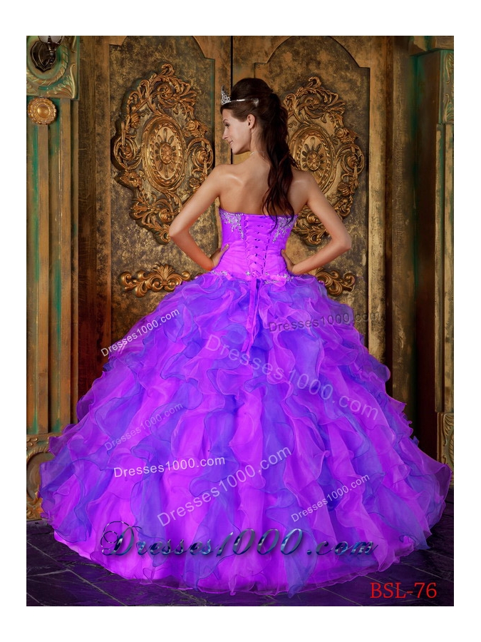 Princess Sweetheart Appliques and Ruffles 2014 Quinceanera Dresses
