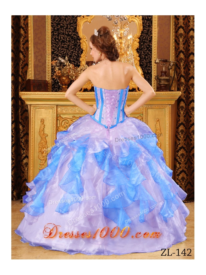 2014 Multi-Color Puffy Sweetheart Appliques Quinceanera Gowns