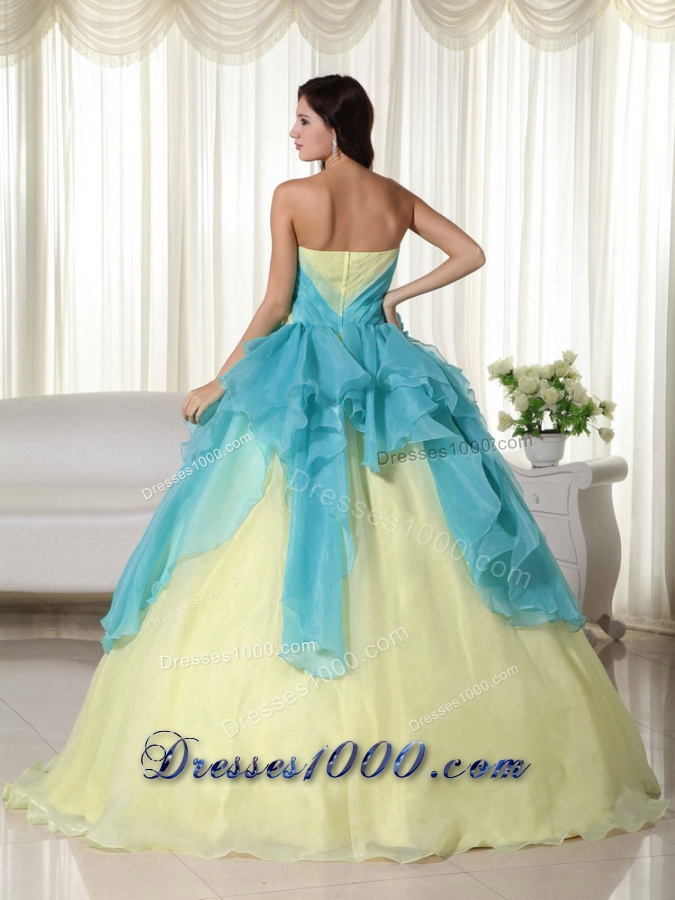 Colorful Puffy Strapless 2014 Beading Quinceanera Dresses