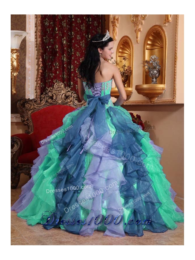 Multi-color Sweetheart Beading and Appliques for 2014 Quinceanera Dresses