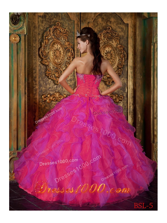 2014 New Style Princess Quinceanera Dresses in Red Sweetheart with Ruffles