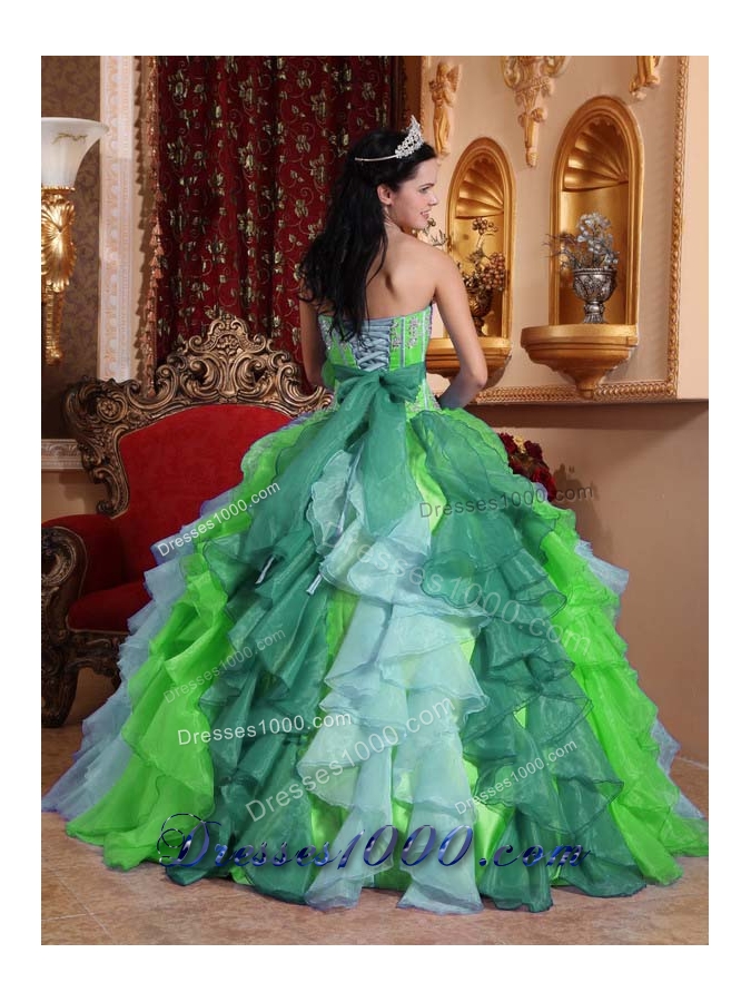 2014 Puffy Sweetheart Beading and Appliques Quinceanera Dresses