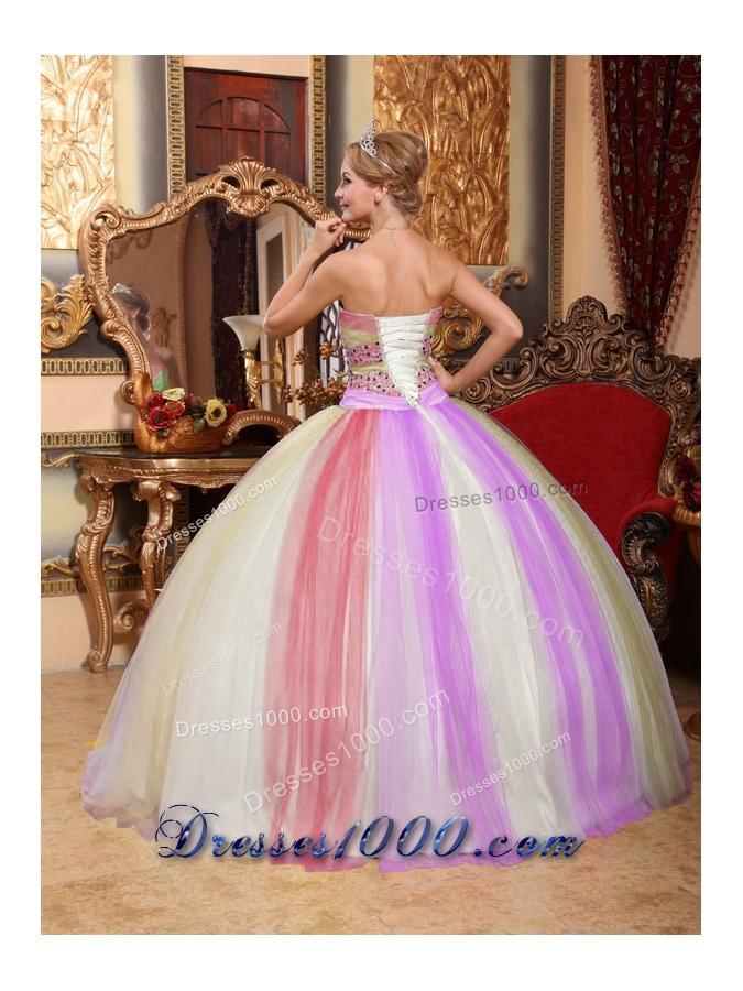 2014 Beautiful Puffy Sweetheart Beading Quinceanera Dresses