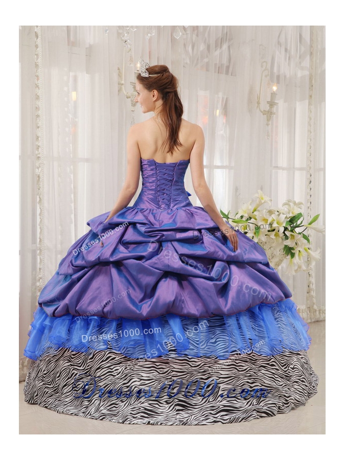 2014 Exclusive Puffy Strapless Beading Quinceanera Dresses with Pick-ups