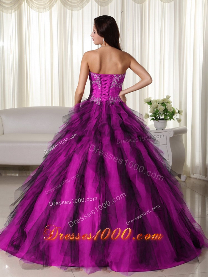 Puffy Strapless Appliques Quinceanera Dresses for 2014 Spring