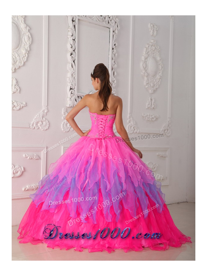 2014 Petty Quinceanera Dress with Puffy Sweetheart Beading and Ruching