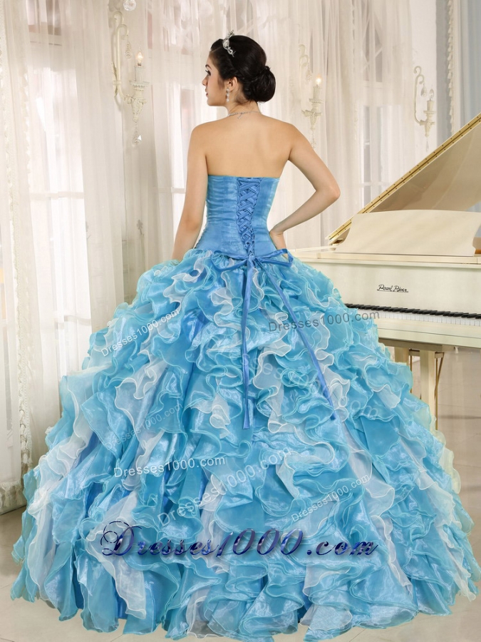 Ball Gown Beading and Ruffles Custom Made 2014 Quinceanera Dresses