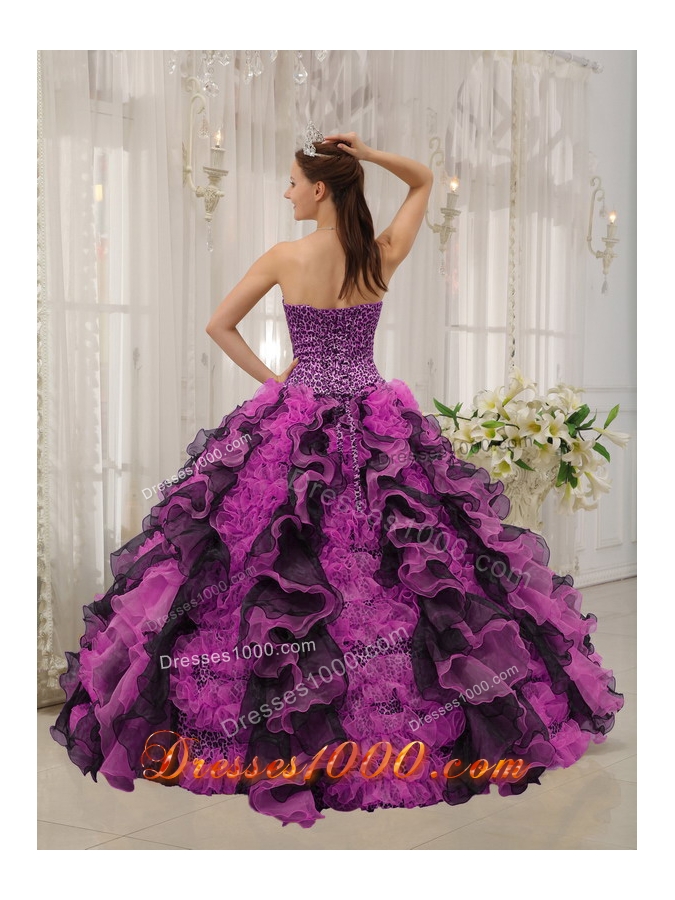 Classical Multi-colored Puffy Sweetheart 2014 Beading Quinceanera Dresses