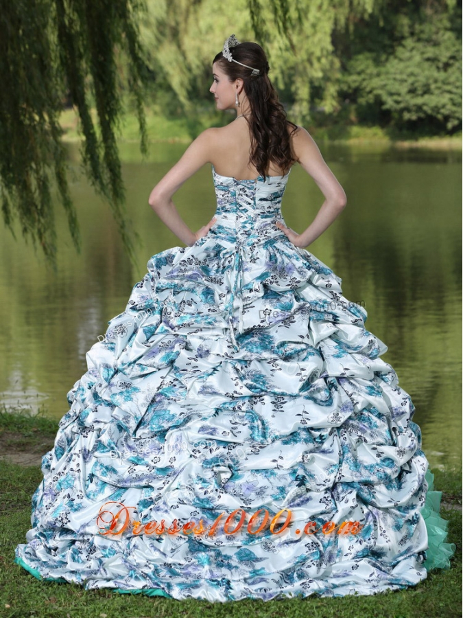 Colorful Beading and Pick-ups 2014 Spring Quinceanera Dresses