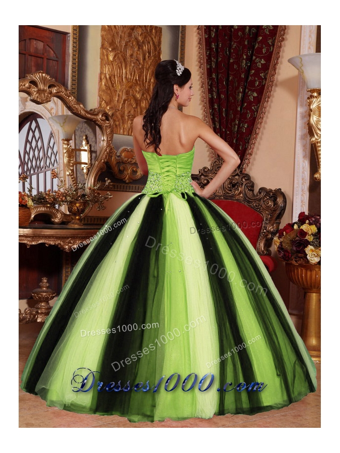 Multi-colored Puffy Sweetheart Beading Quinceanera Dresses for 2014