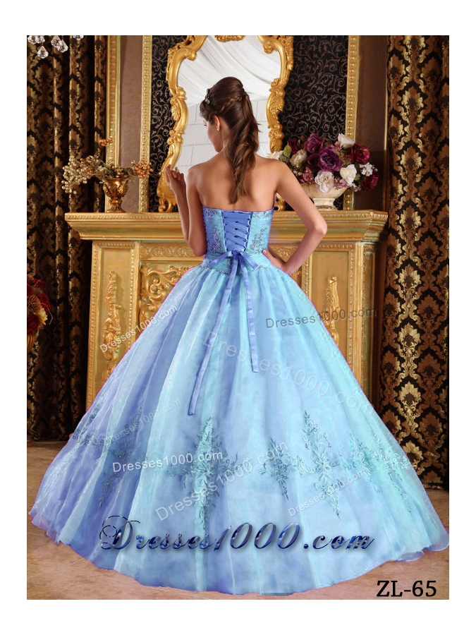 2014 Cheap Beautiful Puffy Strapless Appliques Quinceanera Dresses