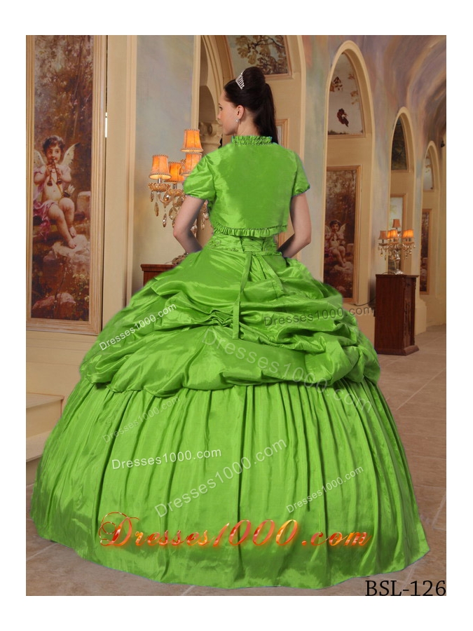 2014 New Style Puffy Sweetheart Beading Quinceanera Dress with Pick-ups