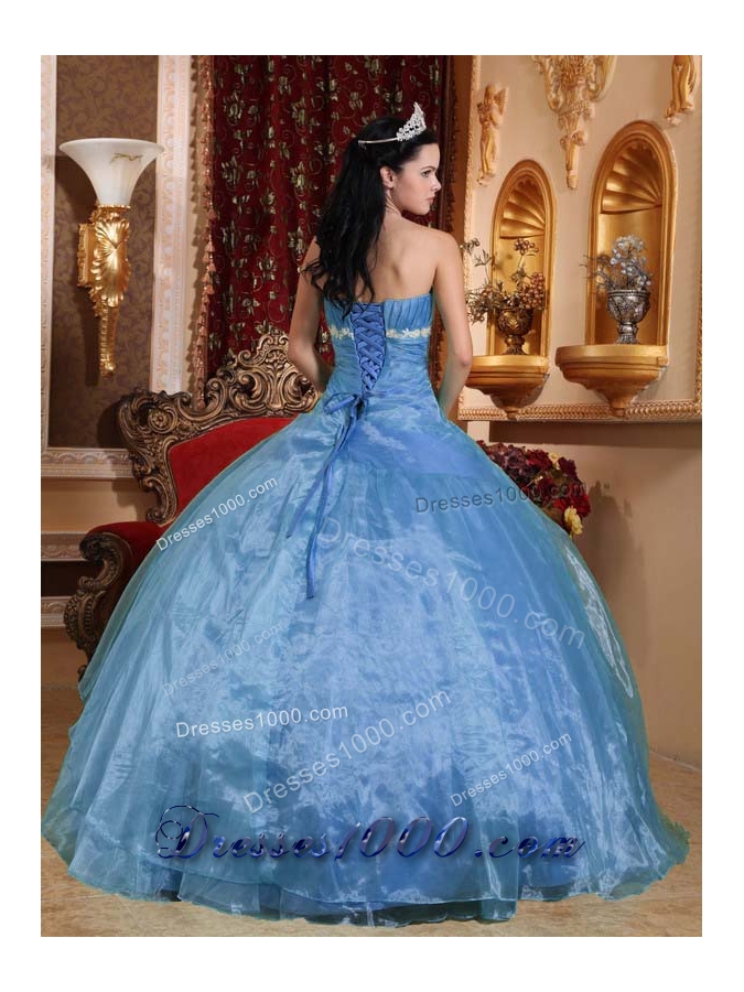 Perfect Beautiful Puffy Strapless Appliques Quinceanera Dresses for 2014