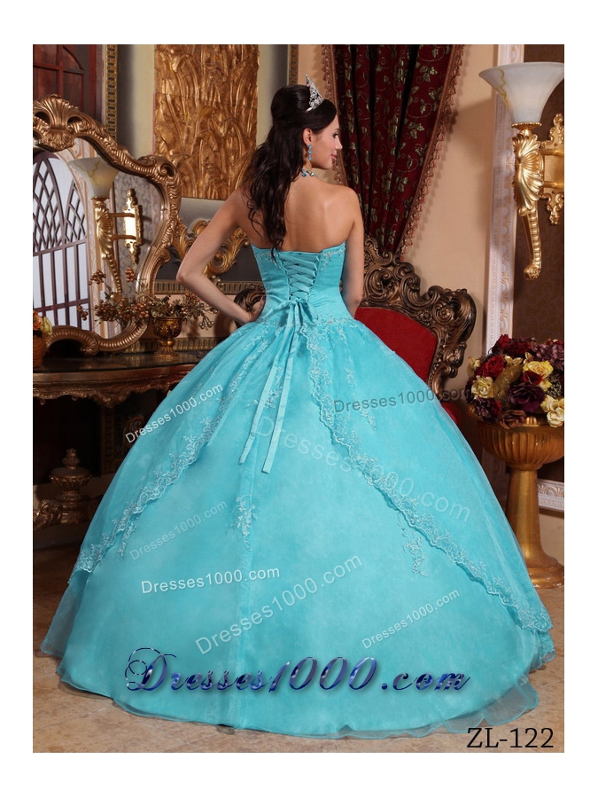 Pretty Puffy Strapless for 2014 Appliques Quinceanera Gowns with Beading