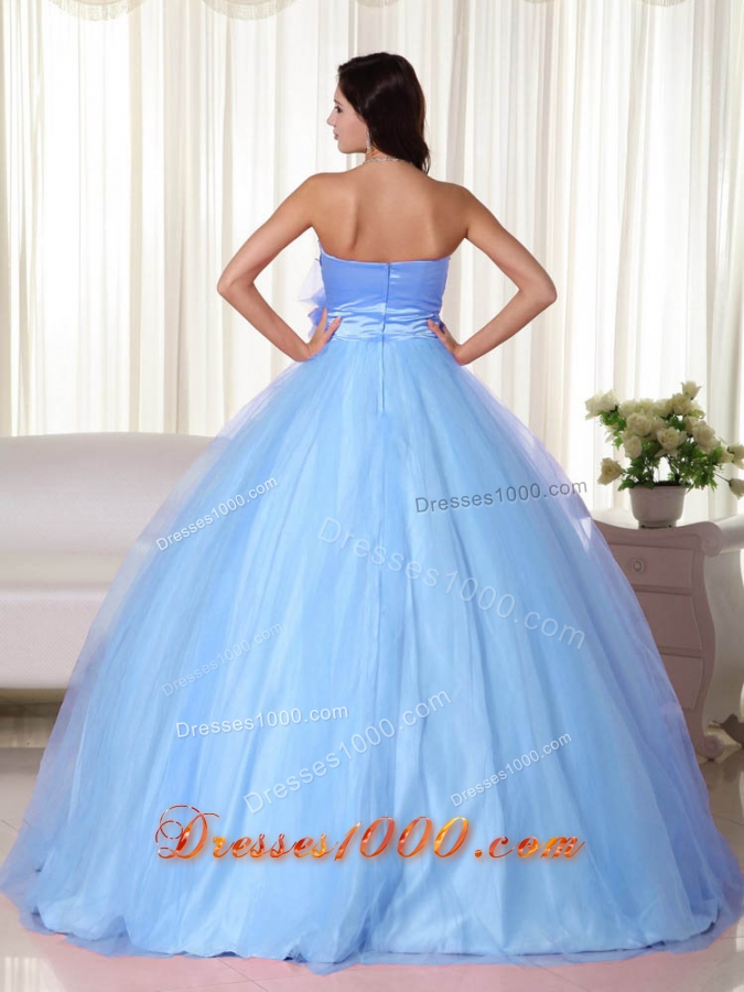 2014 Gorgeous Light Blue Sweetheart Quinceanera Dresses with Hand Made Flower