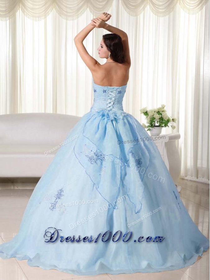 2014 New Style Puffy Strapless Embroidery Quinceanera Dresses with Ruffles