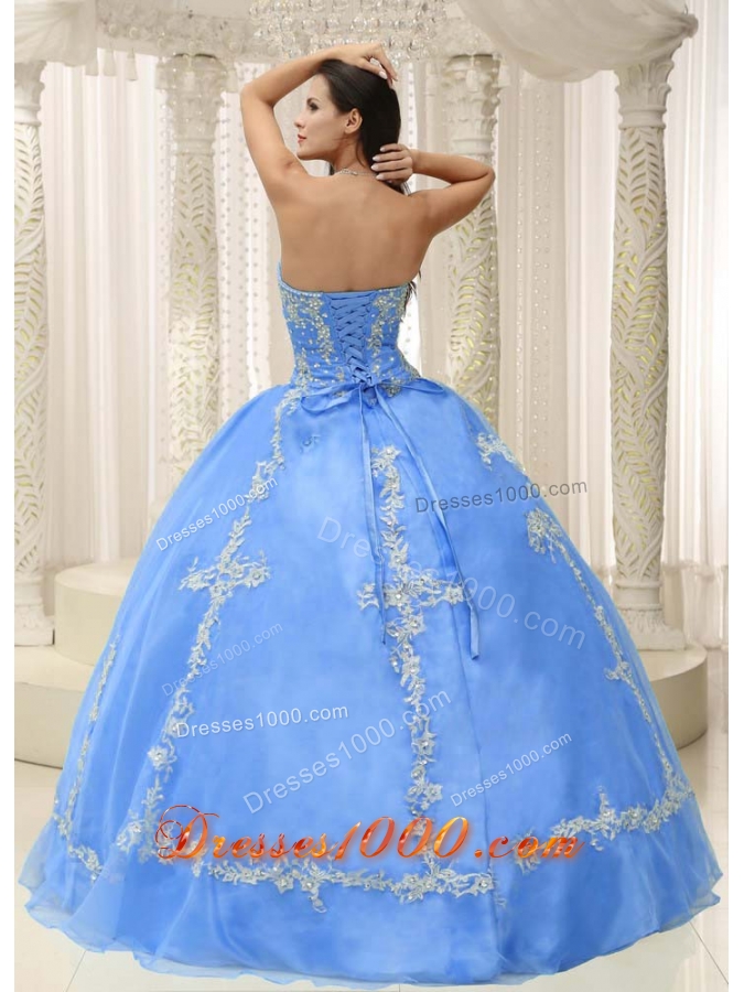 Elegant Appliques and Beading Decorate Sweetheart 2014 Quinceanera Dresses