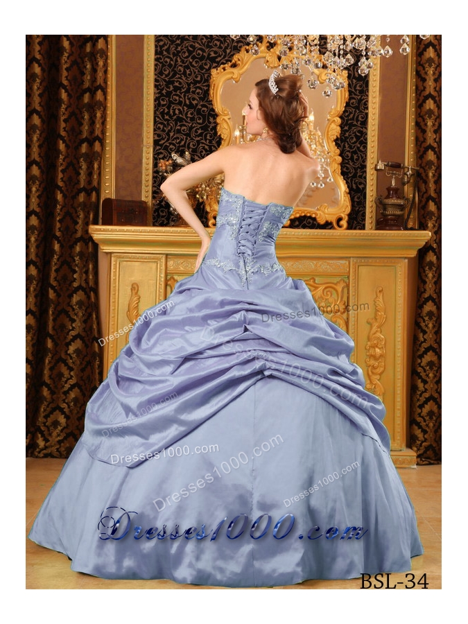 Elegant Puffy Strapless Beading 2014 Quinceanera Dresses with Appliques