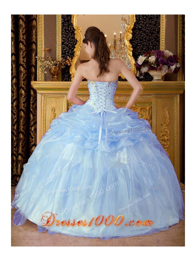 Lovely Puffy Strapless Beading Quinceanera Dresses 2014 Spring
