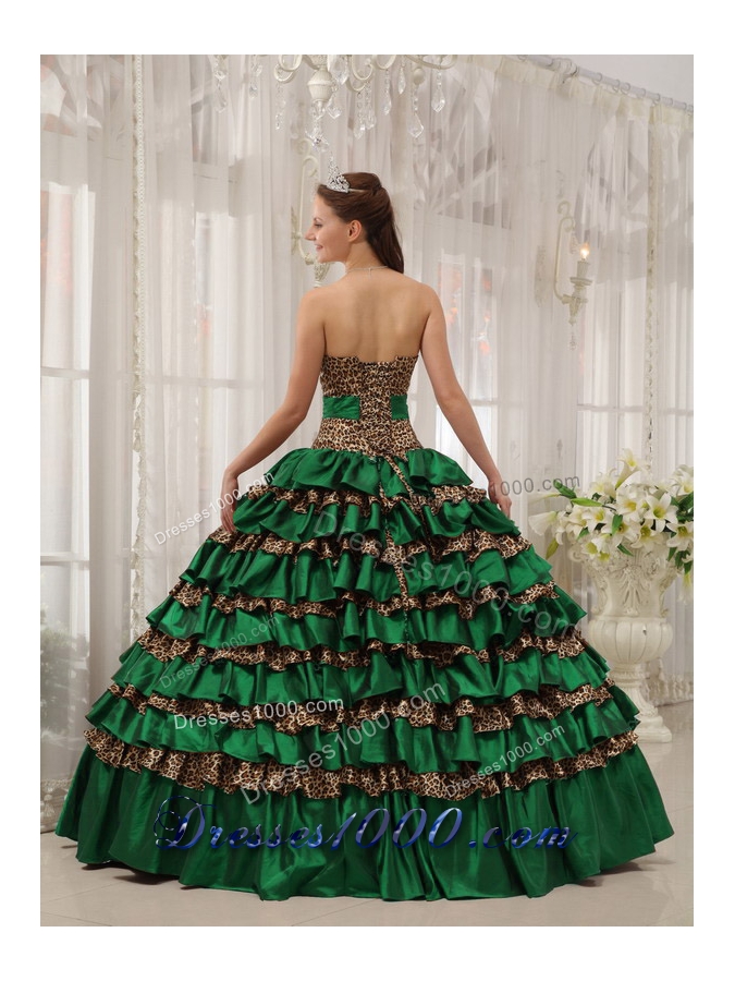 Perfect Puffy Sweetheart with Layers Decorate for 2014 Turquoise Quinceanera Dress