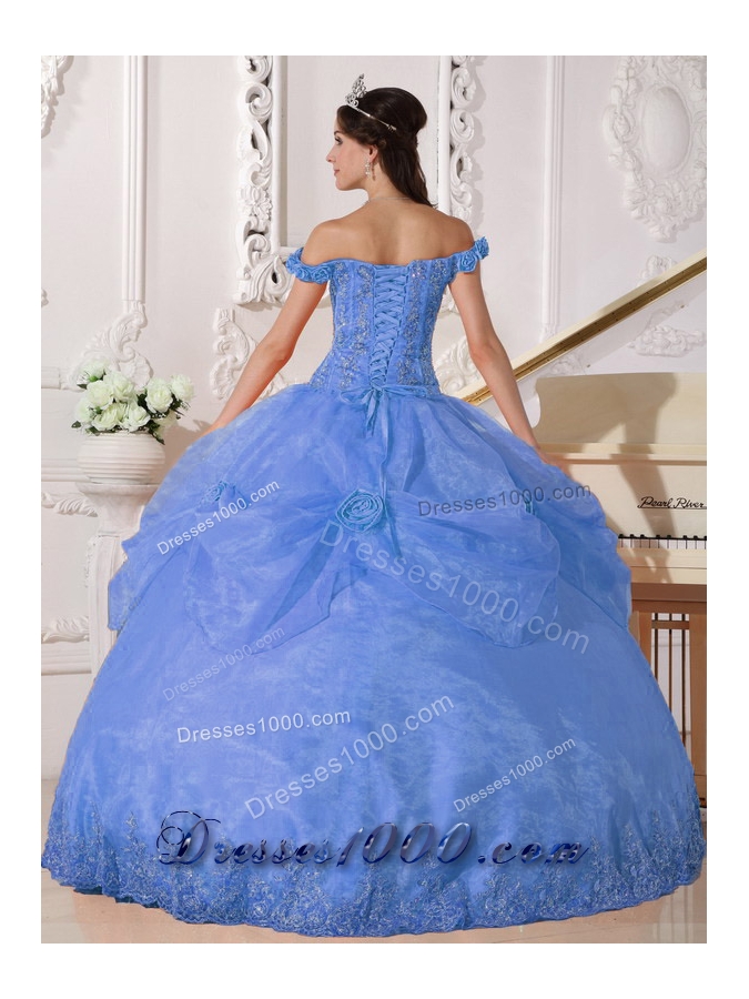 Puffy Off The Shoulder Appliques 2014 Spring Quinceanera Dresses