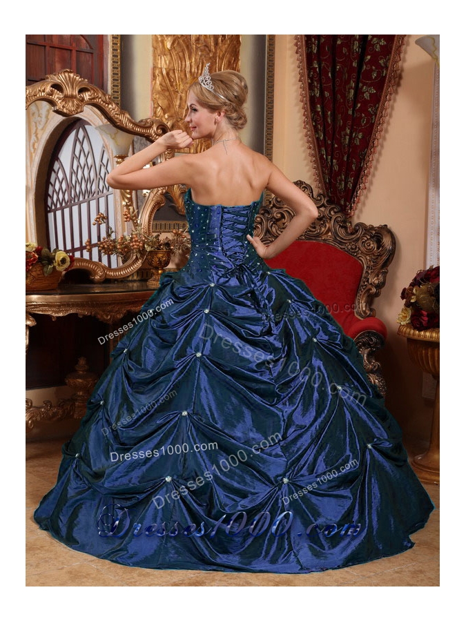 Elegant Strapless Beading Puffy Quinceanera Dresses for Military Ball