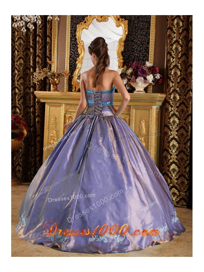2014 Lovely Puffy Strapless Appliques Quinceanera Dresses