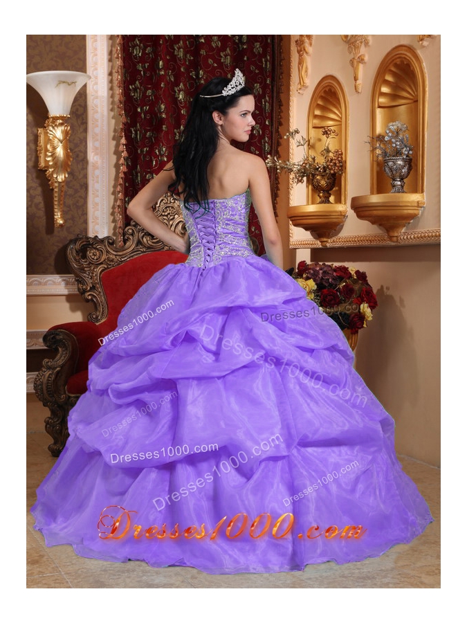 Affordable Puffy Sweetheart Beading Quinceanera Dresses Lavender