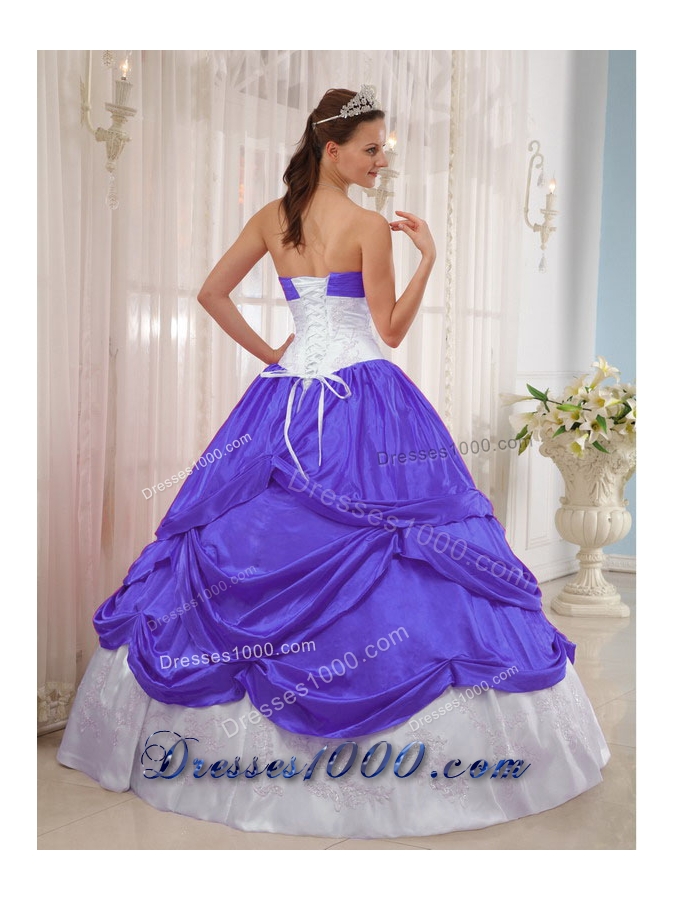 Exquisite Puffy Sweetheart Appliques 2014 Quinceanera Dresses