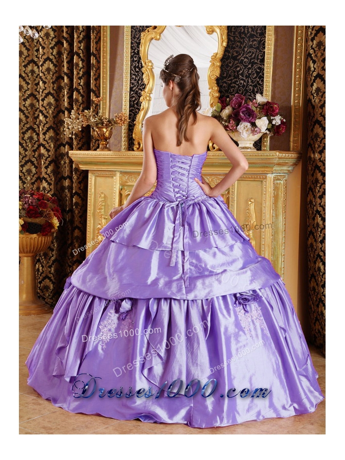 Fashionable Lavender Puffy Strapless 2014 Quinceanera Dresses with Pick-ups