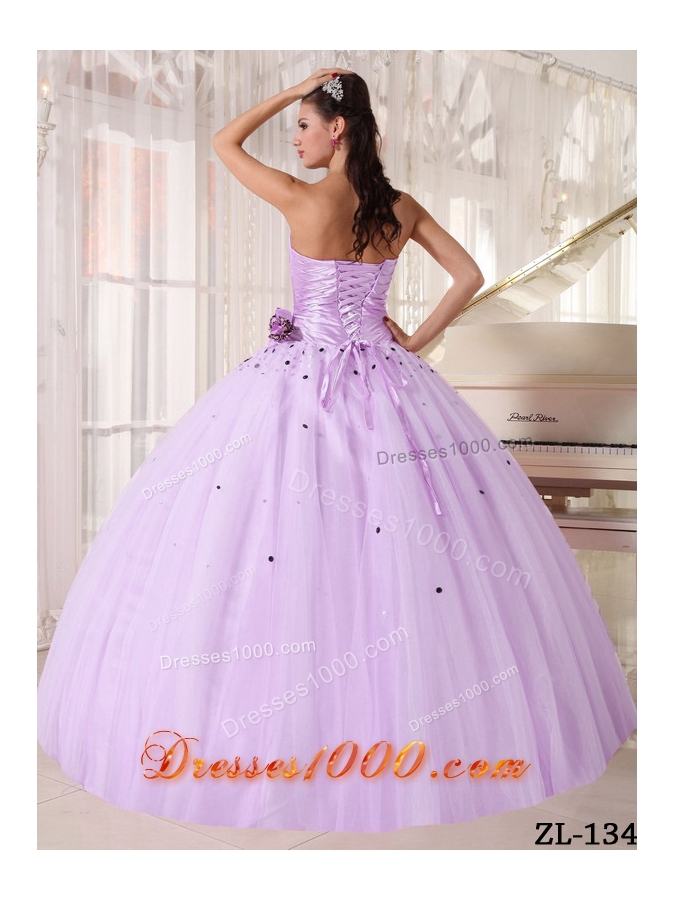 Romantic Puffy Strapless Beading and Ruching 2014 Quinceanera Dresses
