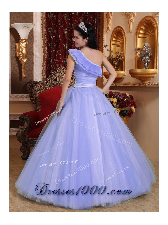 2014 Classical Princess One Shoulder Ruching Quinceanera Dresses