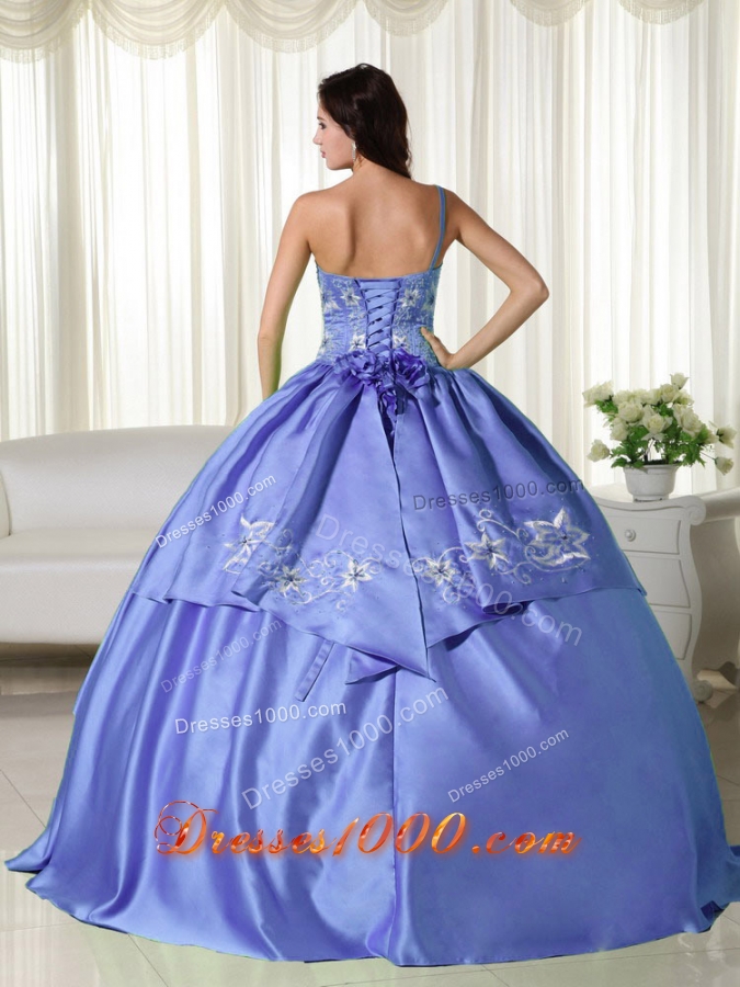 2014 Lovely Puffy Off the Shoulder Embroidery Quinceanera Dresses