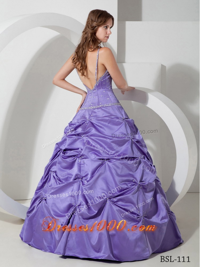 Beautiful Princess Spaghetti Straps with Beading Quinceanera Dress for 2014