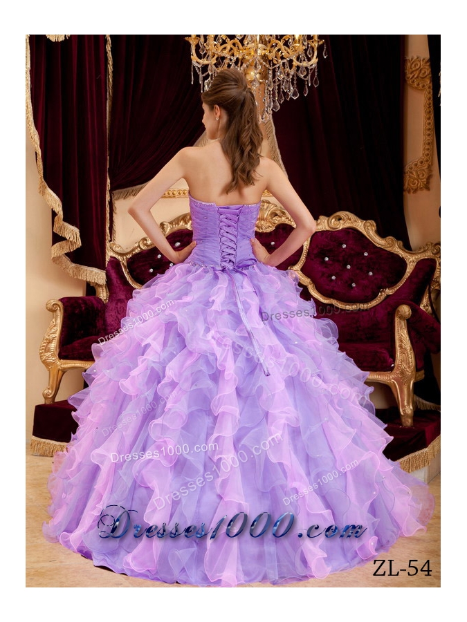 Fashionable Lavender Sweetheart 2014 Beading Quinceanera Dresses with Ruffles