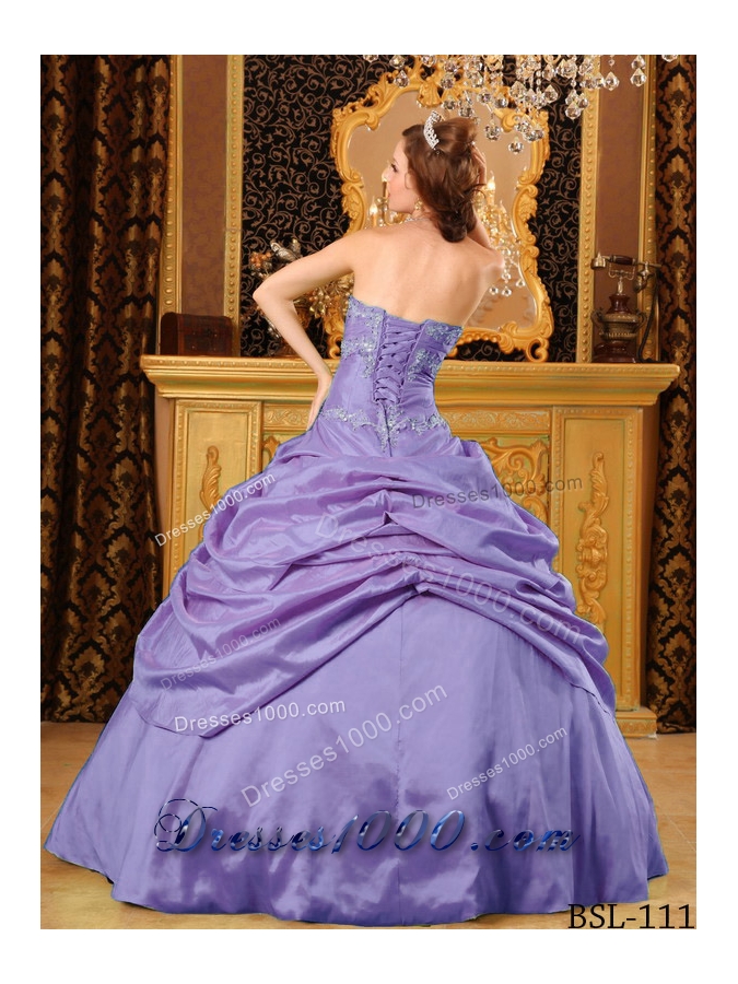 Lovely Puffy Strapless Pick-ups and Beading 2014 Quinceanera Dresses