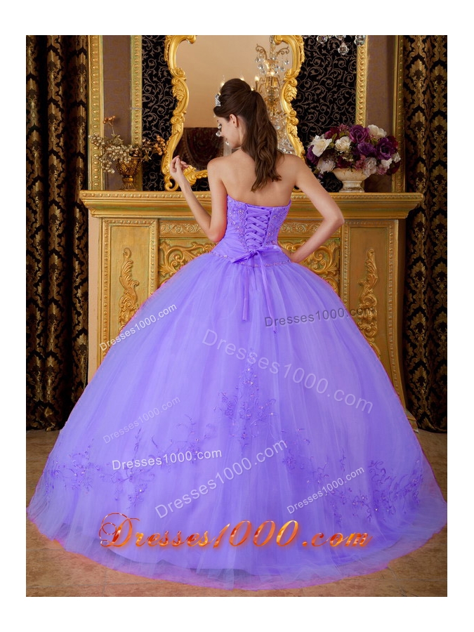 Perfect Lavender Sweetheart 2014 Spring Appliques Quinceanera Dresses