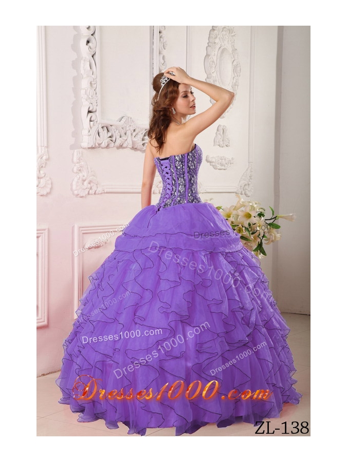 Pretty Sweetheart Ruffles and Beading Quinceanera Dresses for 2014