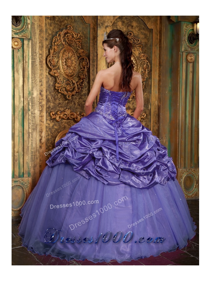 Puffy Sweetheart 2014 Appliques Quinceanera Dresses with Pick-ups