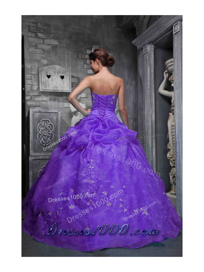 2014 Spring Beautiful Strapless Appliques Quinceanera Dresses