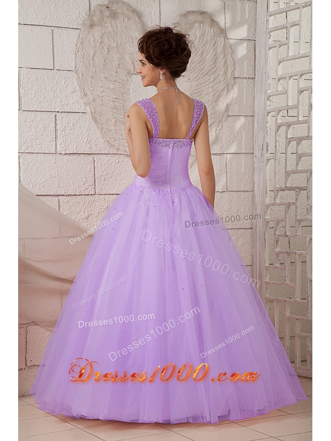 2014 Spring Pretty Puffy Straps Beading Quinceanea Dresses