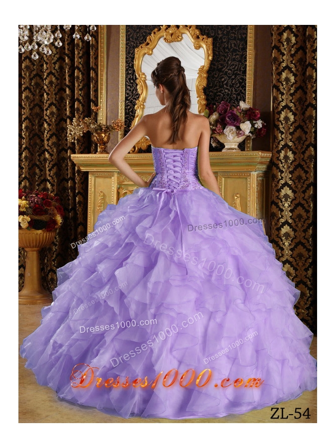 Beautiful Puffy Strapless Embroidery and Beading Quinceanera Dresses for 2014