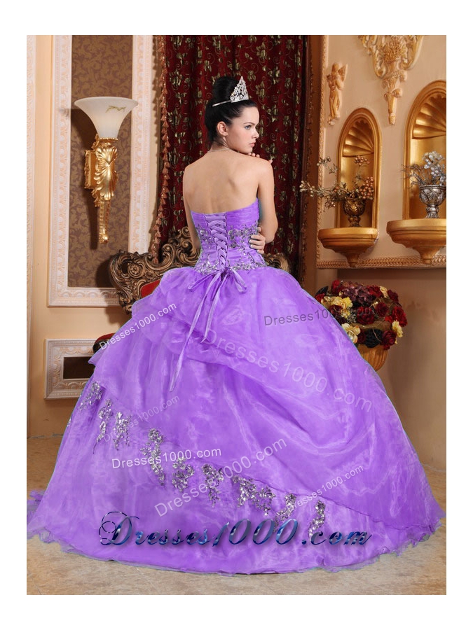 Brand New Lavender Puffy Sweetheart Beading Quinceanera Dresses for 2014