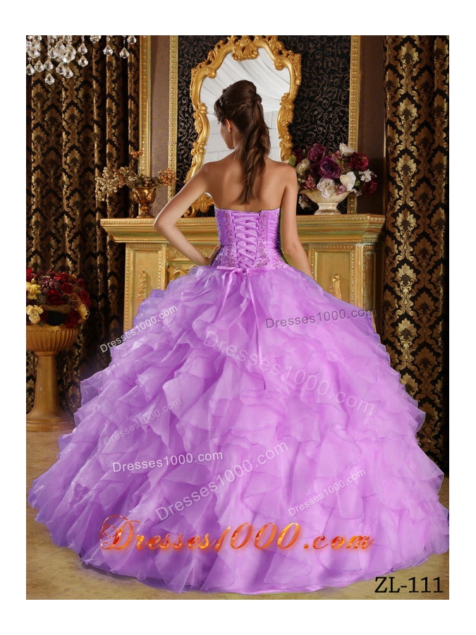 Discount Puffy Strapless Embroidery Quinceanera Dresses for 2014