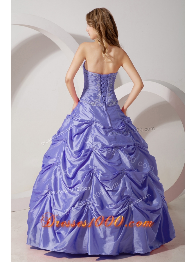Exquisite Lavender Princess Strapless Appliques Quinceanera Dresses for 2014